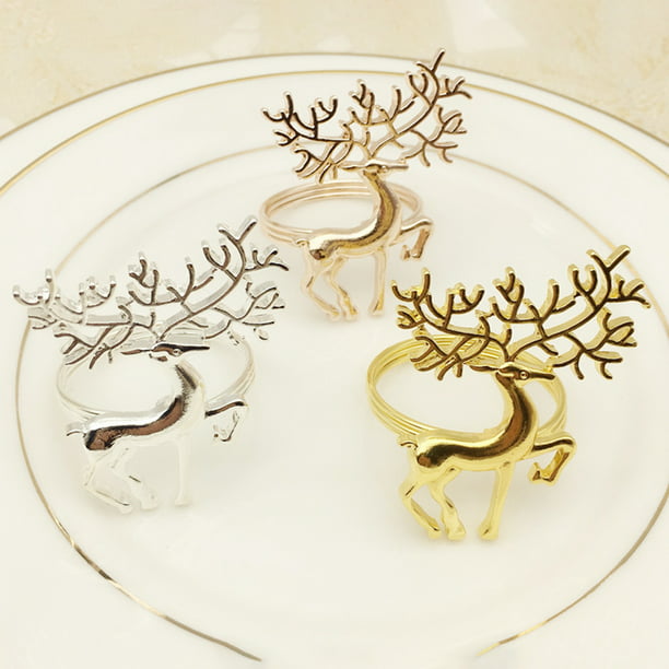6Pcs Deer Napkin Rings Holders Hotel Wedding Party Table Bouquet Decor 